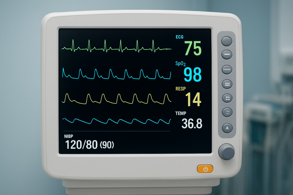 un moniteur multiparamètre pour assurer une surveillance continue du patient au cours de l’anesthésie